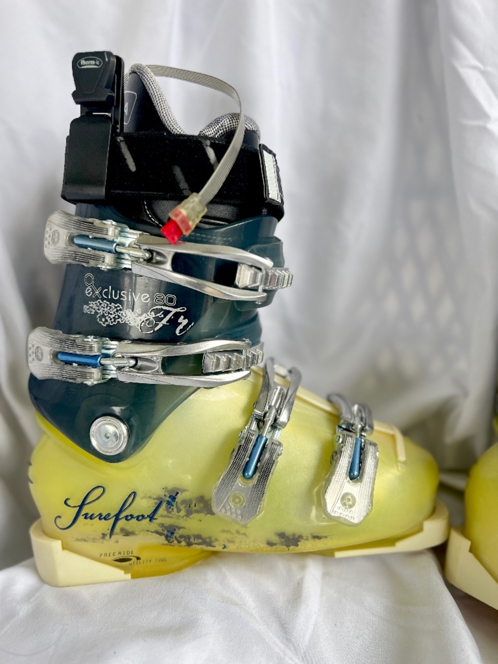 Lange Exclusive 80 Surefoot Women's Ski Boots Yellow Teal Alpine Downhill
